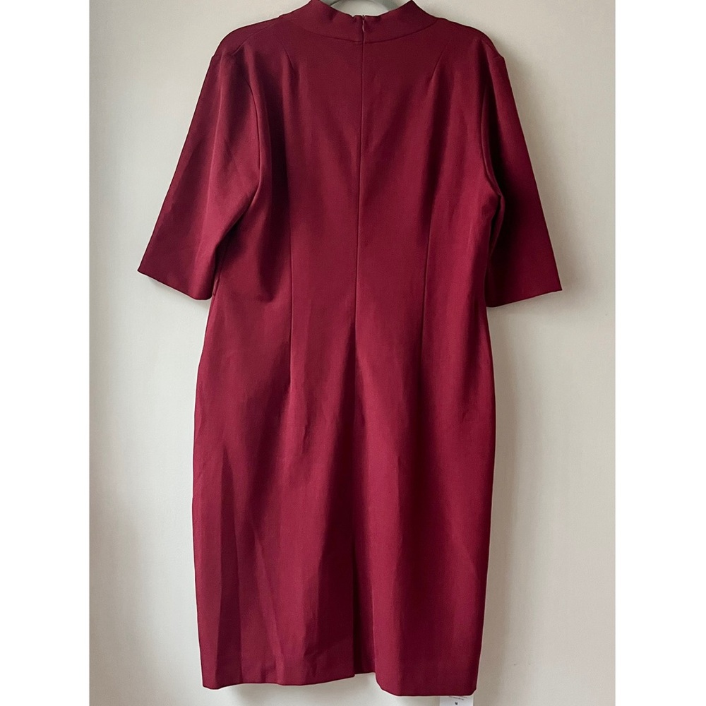 M.M. Lafleur NWT Womens The Maxwell Dress V Neck in Pomegranate Red Size 14 - Picture 3 of 6